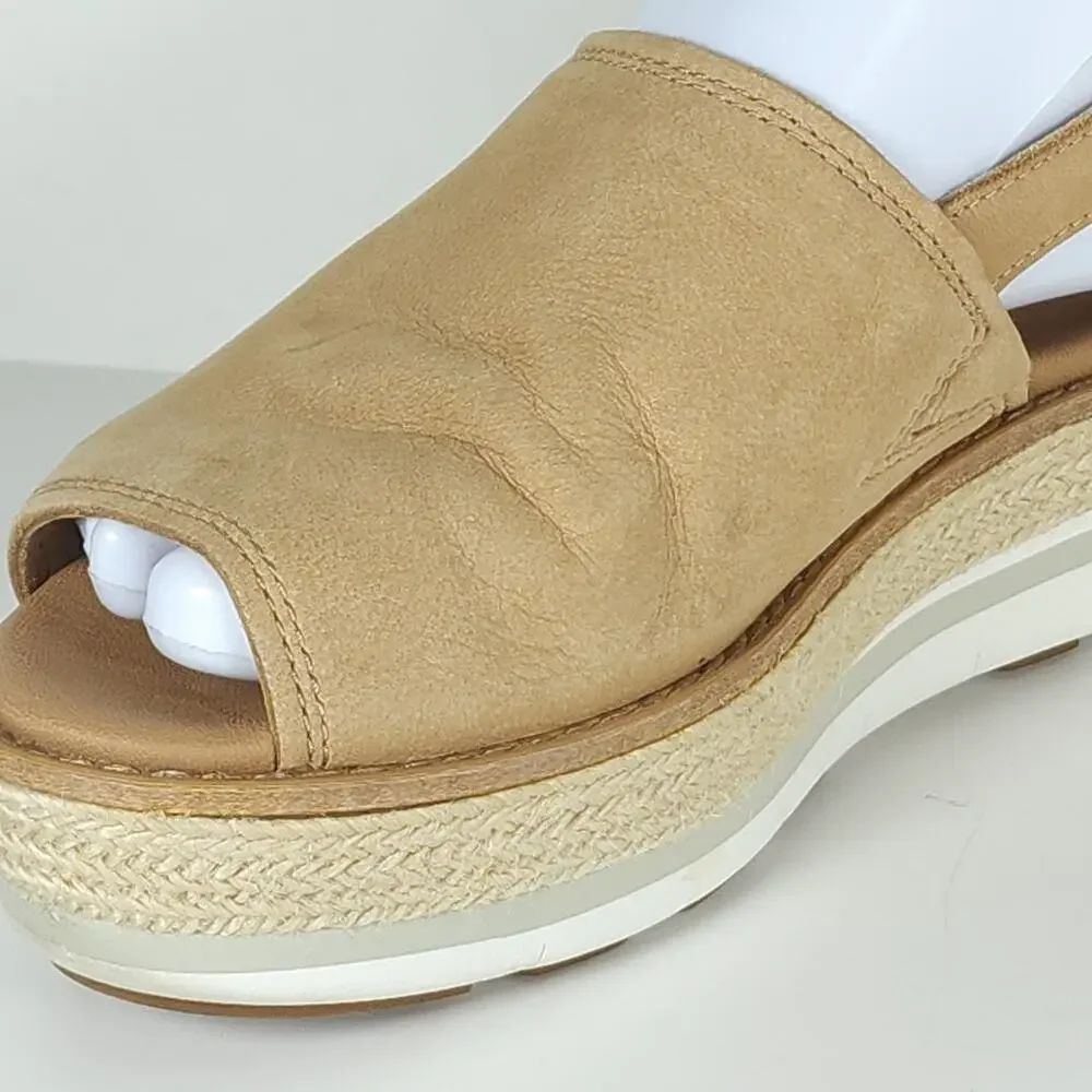 Timberland Emerson Point Women's US6 Tan Leather Wedge Slingback Sandals - Picture 15 of 16
